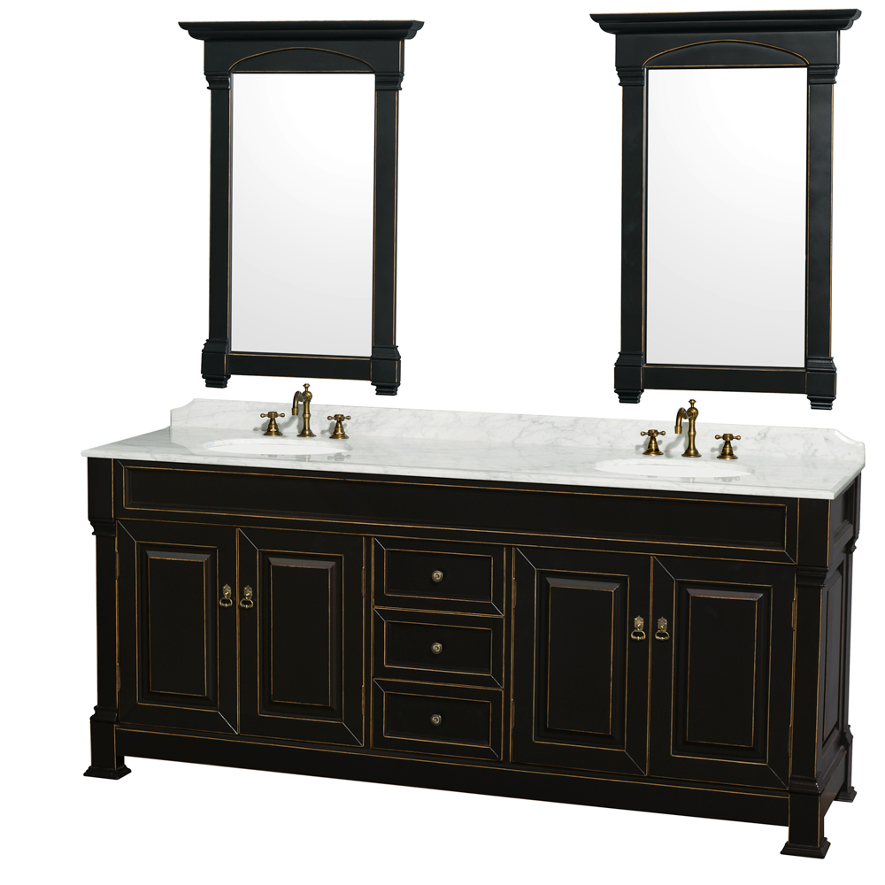 Wyndham Andover 80 inch Traditional Bathroom Double Vanity