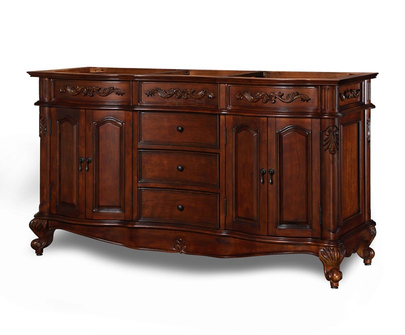  Windsor 60 inch Antique Cherry Without Tops Vanity 