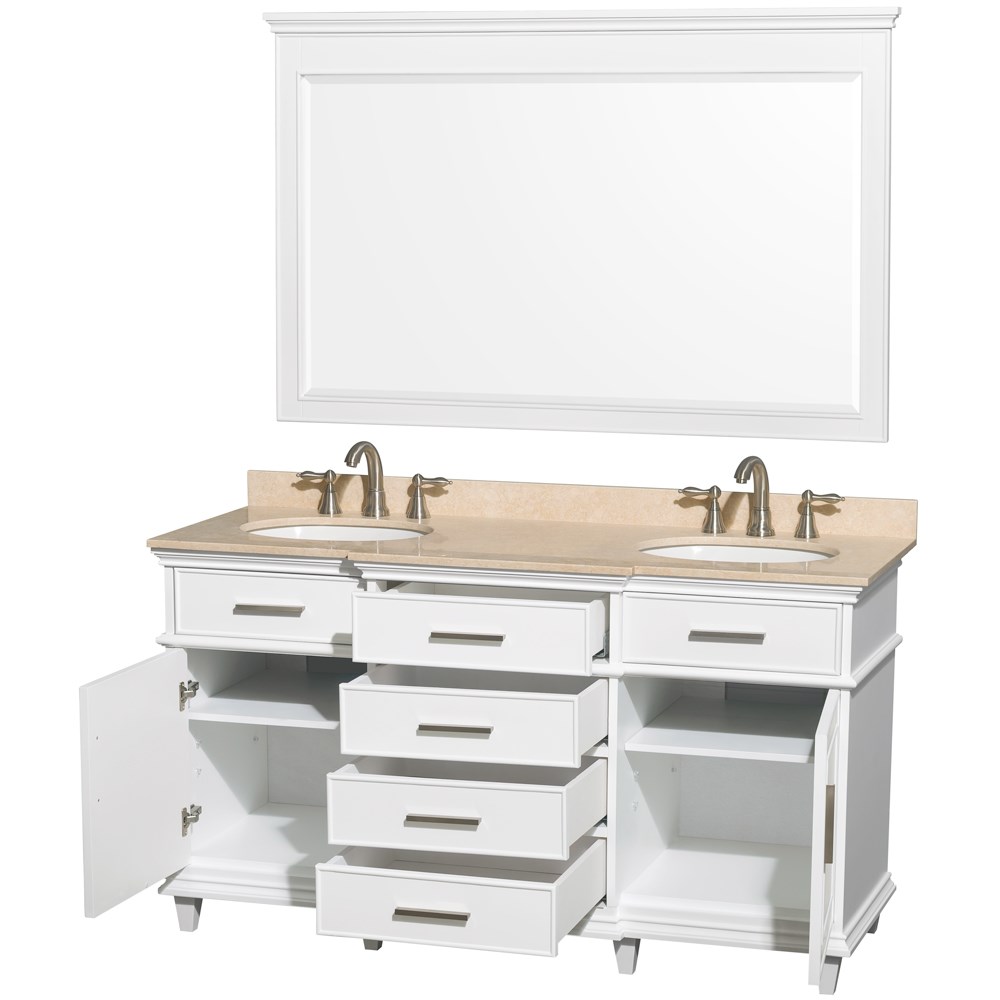 Windsor 60 inch White Double Bathroom Vanity